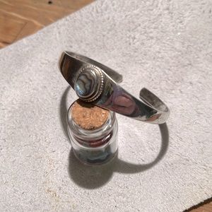 Abalone and sterling silver cuff bracelet
